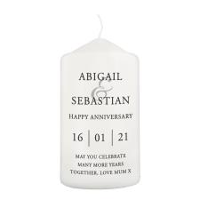 Personalised Couples Pillar Candle